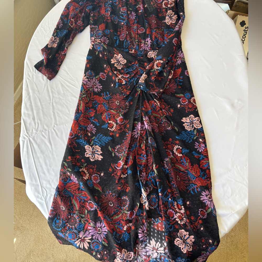 Veronica Beard Floral Long Sleeve Black Raylee Dress Women’s Size 10 New - Picture 10 of 11